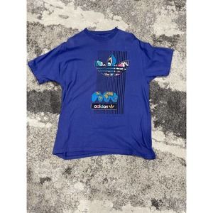 Adidas Vintage Purple Globe T-shirt Large Men's